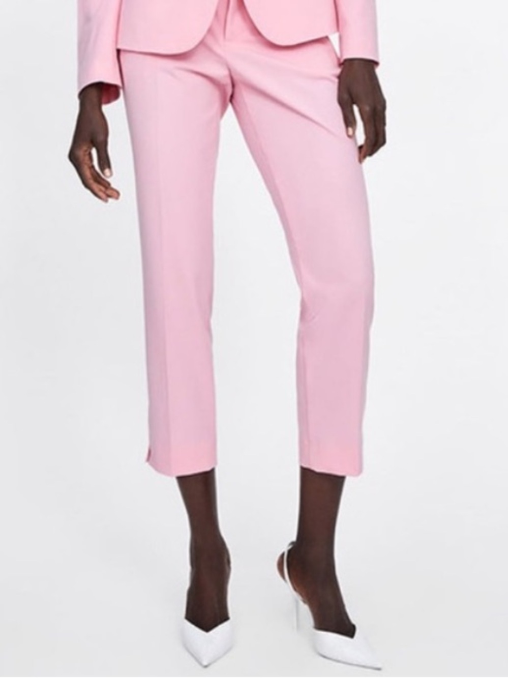 Zara brand new skinny trouser with vents on the hems Women's Pink Suit trouser - Picture 2 of 3